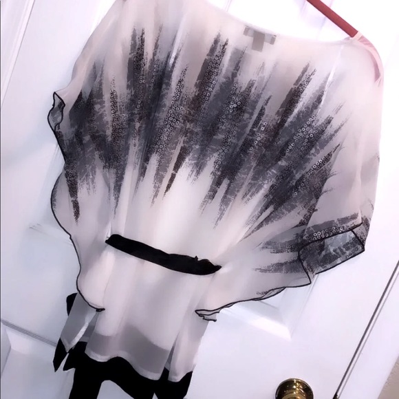 BCX White Chiffon Blouse - Large - Picture 2 of 2